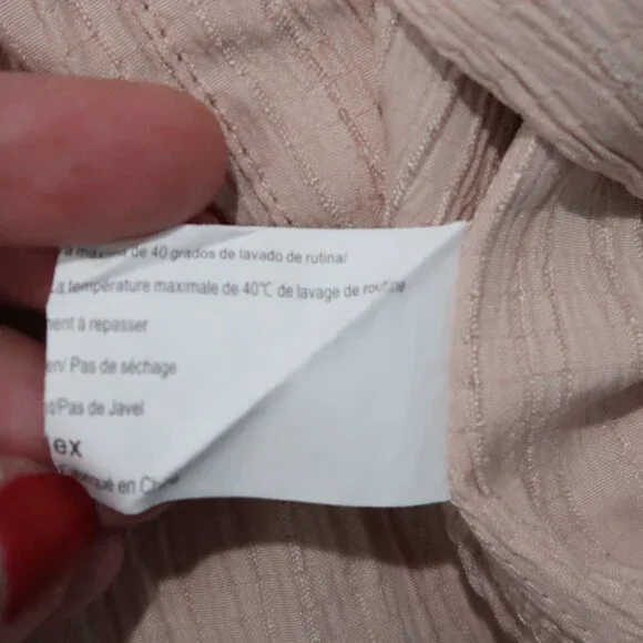 Zeagoo Shirt Womens L Cream Blouse Button Down Collared Short Sleeve Cuffed Hem - Picture 11 of 12